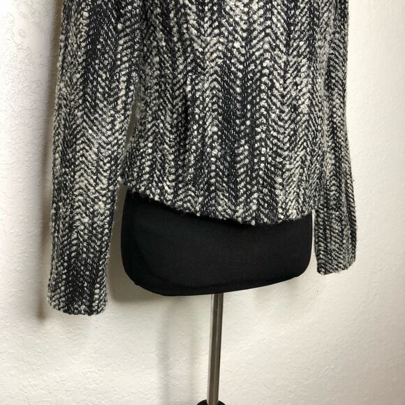 Cabi Over the Moon black white tweed zip wool blend blazer jacket size 6 #529 - Picture 4 of 16